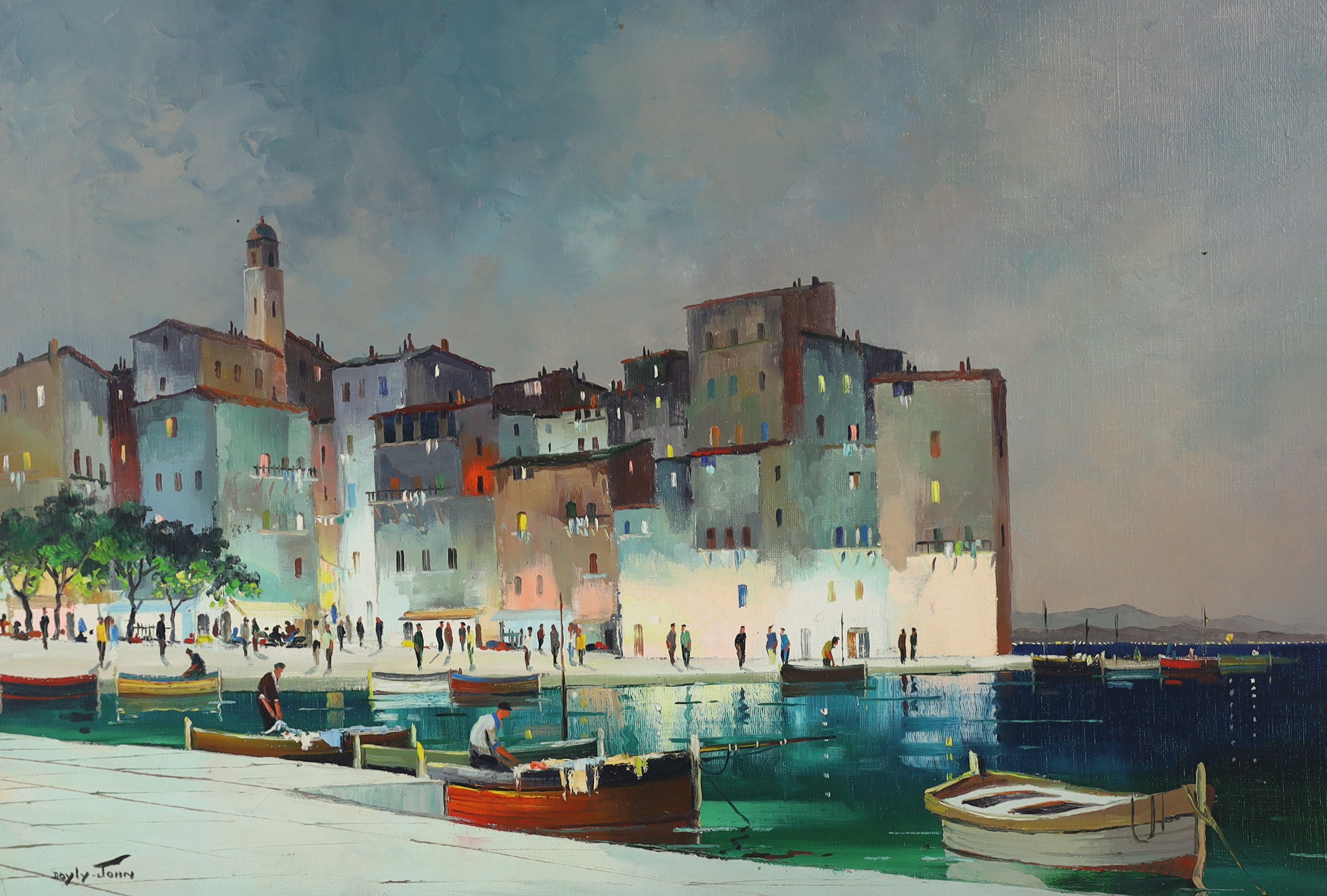 Cecil Rochfort D'Oyly-John (English, 1906-1993), 'St Tropez, 7pm, S of France', oil on canvas, 44 x 64cm